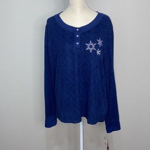 Merry Lane NWT Long sleeve snowflake shirt size XL